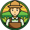 cartoon-farmer-icon-with-straw-hat-moustache-and-brown-overalls-in-circle-free-vector cartoon-farmer-icon-with-straw-hat-moustache-and-brown-overalls-in-circle-free-vector